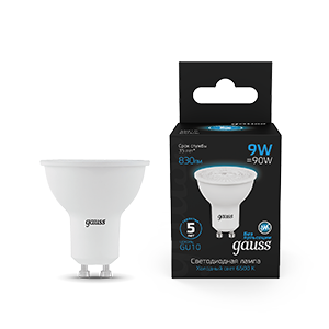 Рекомендуем купить Лампа светодиодная Black 9Вт MR16 6500К холод. бел. GU10 830лм GAUSS 101506309