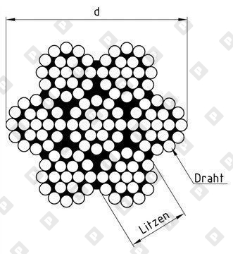Трос ART 8382 (DIN 3060) Ø3 мм, конструкция 7х19, нерж. сталь А4 - №2
