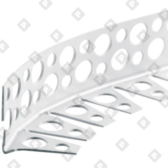 Уголок перфорированный PL 25x25x3000 мм арочный, ПВХ - №1