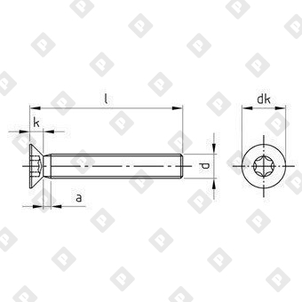 Винт DIN 965 М1,6x18 с потайной головкой и шлицем TX, нерж. сталь A4 - №4