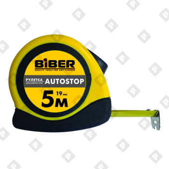 Рулетка Biber 40072 Autostop 5 м/19 мм - №1