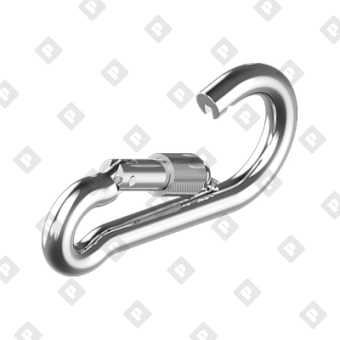 Карабин пожарный с фиксатором ART 814594 (DIN 5299D) 6x60, нерж.сталь А4 - №3