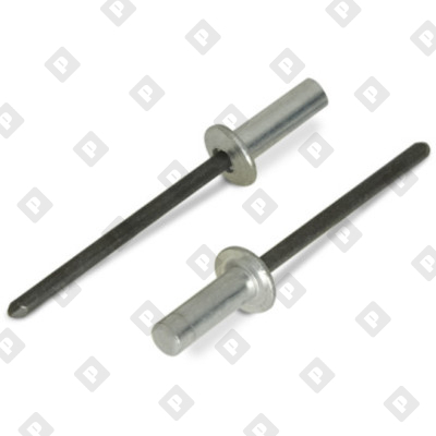 Заклепка вытяжная закрытая 4,8x11 со стандартным бортом, алюминий / фосфат. сталь - №1