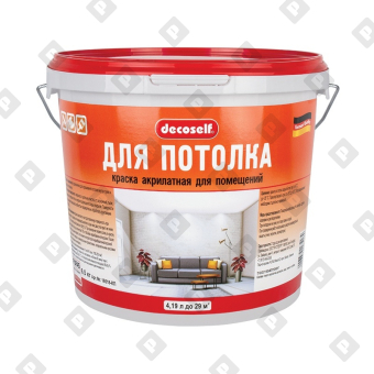 Краска для потолка Pufas Decoself белая, мороз. (4,19 л) - №1