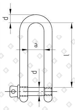 Скоба такелажная D-образная ART 8259 Ø6 мм удлиненная, нерж. сталь А4 - №2