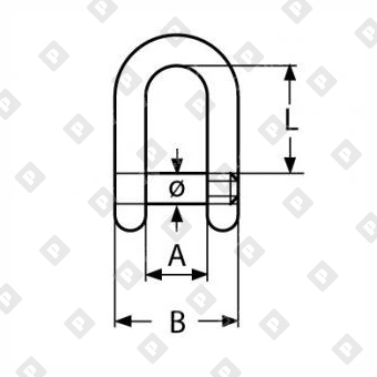Скоба такелажная D-образная ART 8482 Ø6 мм с внутренним шестигранником, нерж. сталь А4 - №2