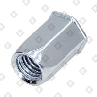 Заклепка М6x16 шестигранная с внутренней резьбой и уменьшенным бортом, оц. сталь - №1