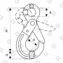 Крюк самозакрывающийся с проушиной 1.12 т, кл.пр. 8