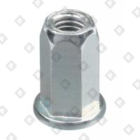 Заклепка М6x15.5 шестигранная с внутренней резьбой и цилиндрическим бортом, нерж. сталь A2 - №1