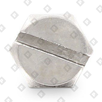 Болт DIN 933 SZ M4x60 с шестигранной головкой, прямым шлицем и полной резьбой, нерж. сталь A2 - №2