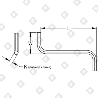 Ключ Z-образный шестигранный, внутренний SW4, оц. сталь - №2