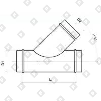 Тройник круглого сечения с круглой косой врезкой - №1