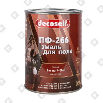 Эмаль для пола Pufas Decoself ПФ-266 жёлто-коричневая (0,9 кг) - №1